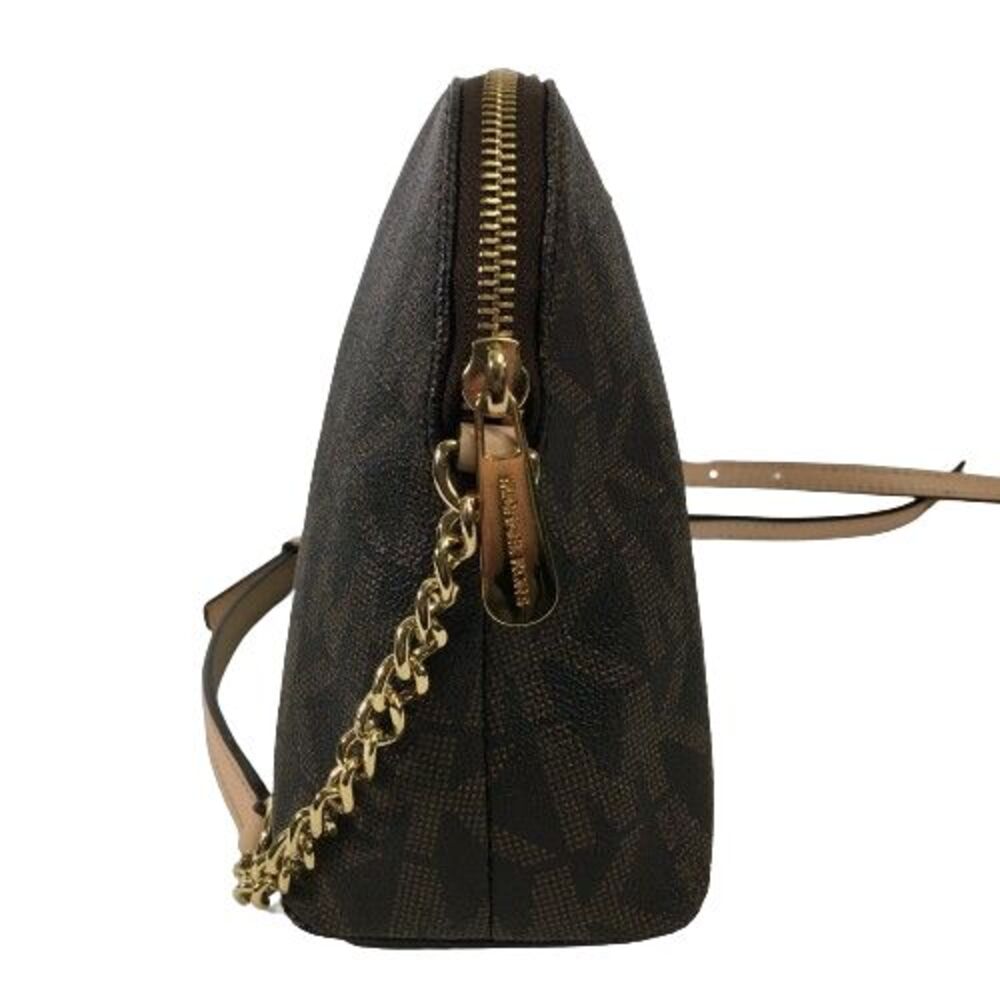 Michael Kors Cindy MK Signature Dome Crossbody Bag Brown Gold Logo 38H9CCPC3B - Picture 13 of 16